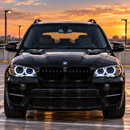 2007-2013 BMW X5/X5M Yellow-White Laser Style LED Headlights | E70