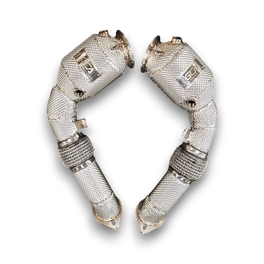 2008-2011 BMW 750i Downpipes | F01/F02 Flange Connection Yes Heat Shield / Racing Downpipe (No Cat) Downpipes