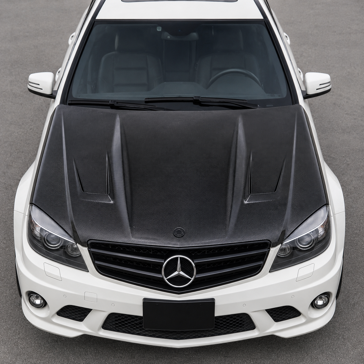 2008-2011 Mercedes C-Class A Style Carbon Fiber Hood | W204/C204