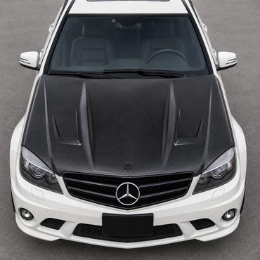 2008-2011 Mercedes C-Class A Style Carbon Fiber Hood | W204/C204