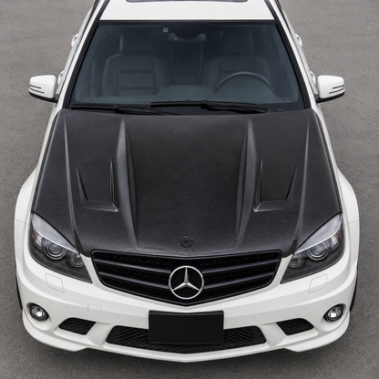 2008-2011 Mercedes C-Class A Style Carbon Fiber Hood | W204/C204