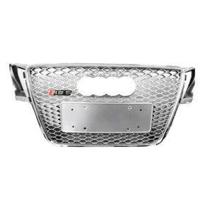 2008-2012 Audi Rs5 Honeycomb Grille | B8 A5/s5 Chrome Silver Frame Net With Emblem /