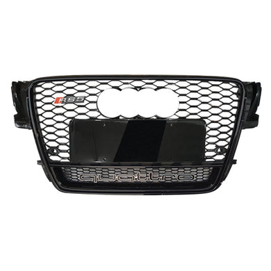 2008-2012 Audi Rs5 Honeycomb Grille With Quattro In Lower Mesh | B8 A5/s5 Black Frame Net Emblem /
