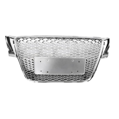 2008-2012 Audi Rs5 Style Honeycomb Grille | B8 A5/S5 Chrome Silver Frame Mesh Front Grilles