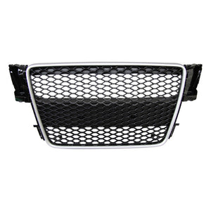 2008-2012 Audi Rs5 Style Honeycomb Grille | B8 A5/S5 Silver Frame Black Mesh Front Grilles