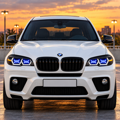 2008-2012 BMW X6/X6M RGB DRL OSS Style LED Headlights | E71 Pre-LCI