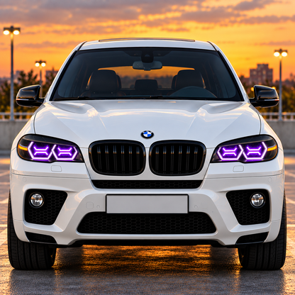 2008-2012 BMW X6/X6M RGB DRL OSS Style LED Headlights | E71 Pre-LCI