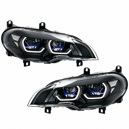 2008-2014 BMW X6/X6M Yellow-White G05 Laser Style LED Headlights | E71