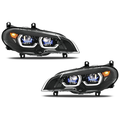 2008-2014 BMW X6/X6M Yellow-White G05 Laser Style LED Headlights | E71