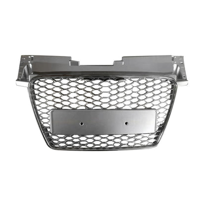 2008-2015 Audi Ttrs Style Honeycomb Grille | Mk2 8J Tt/Tts Chrome Silver Frame Mesh Front Grilles