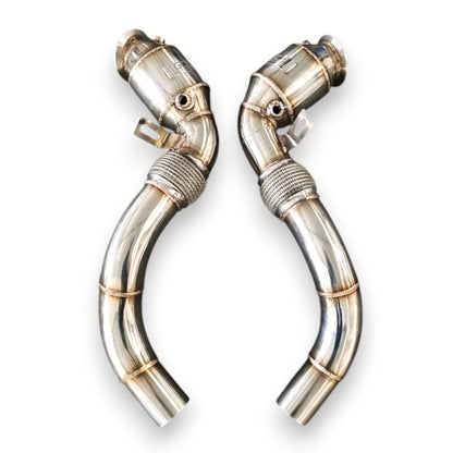 2008-2015 BMW 750i Downpipes | F01/F02 No Heat Shield / 200 Cell Euro 6 Sport High Flow Cat Downpipes