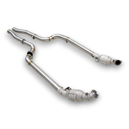 2008-2015 Mercedes C63 AMG Downpipes | W204 - Yes Heat Shield / Racing Downpipe (No Cat) - Downpipes