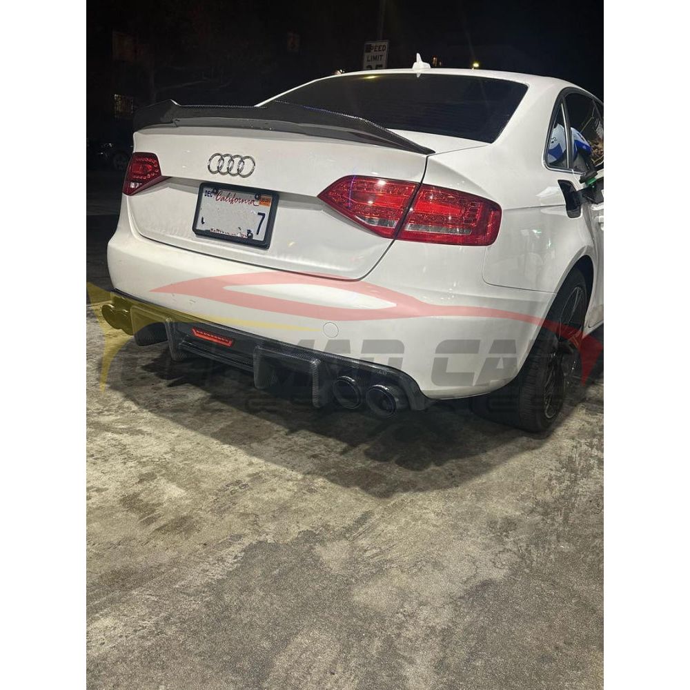 2009-2012 Audi A4 Carbon Fiber Kb Style Diffuser With Led Brake Light | B8 Rear Diffusers