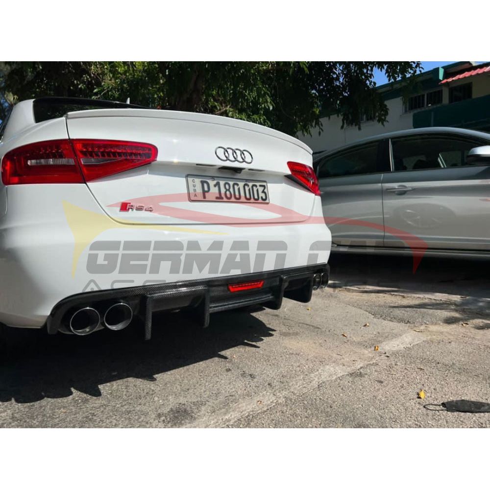 2009-2012 Audi A4 Carbon Fiber Kb Style Diffuser With Led Brake Light | B8