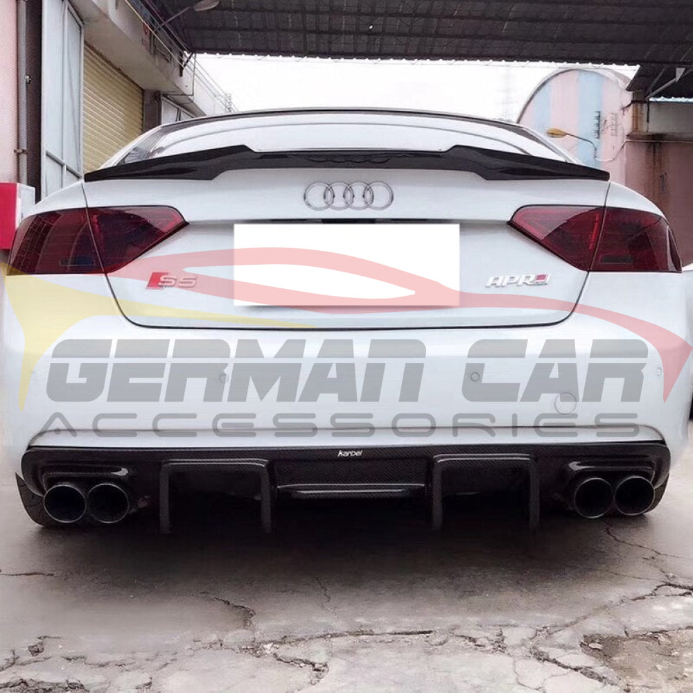 2009-2012 Audi A4/s4 V Style Carbon Fiber Trunk Spoiler | B8