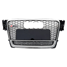 Load image into Gallery viewer, 2009-2012 Audi Rs4 Honeycomb Grille With Quattro In Lower Mesh | B8 A4/s4 Chrome Silver Frame Black

