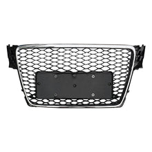 Load image into Gallery viewer, 2009-2012 Audi Rs4 Style Honeycomb Grille | B8 A4/S4 Chrome Silver Frame Black Mesh Front Grilles
