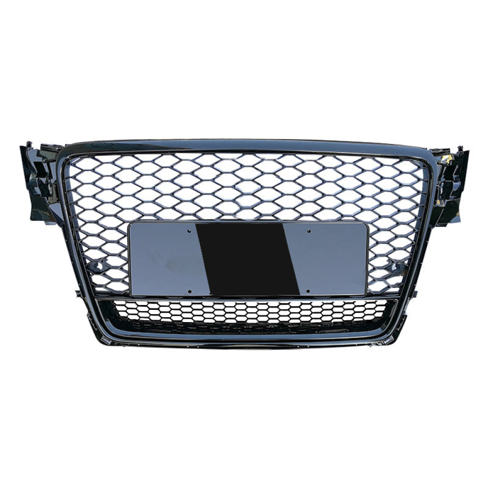 2009-2012 Audi Rs4 Style Honeycomb Grille With Lower Mesh | B8 A4/S4 Black Frame Front Grilles