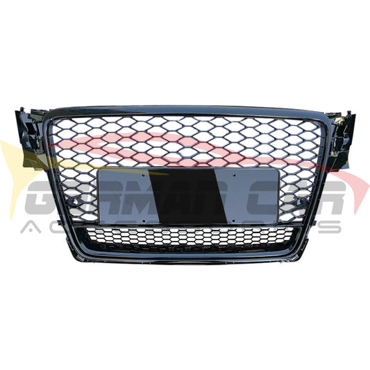 2009-2012 Audi Rs4 Style Honeycomb Grille With Lower Mesh | B8 A4/S4 Black Frame Front Grilles