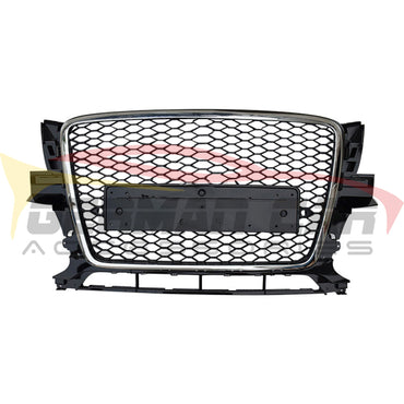 2009-2012 Audi Rsq5 Style Honeycomb Grille | B8 Q5 Chrome Silver Frame Black Mesh Front Grilles