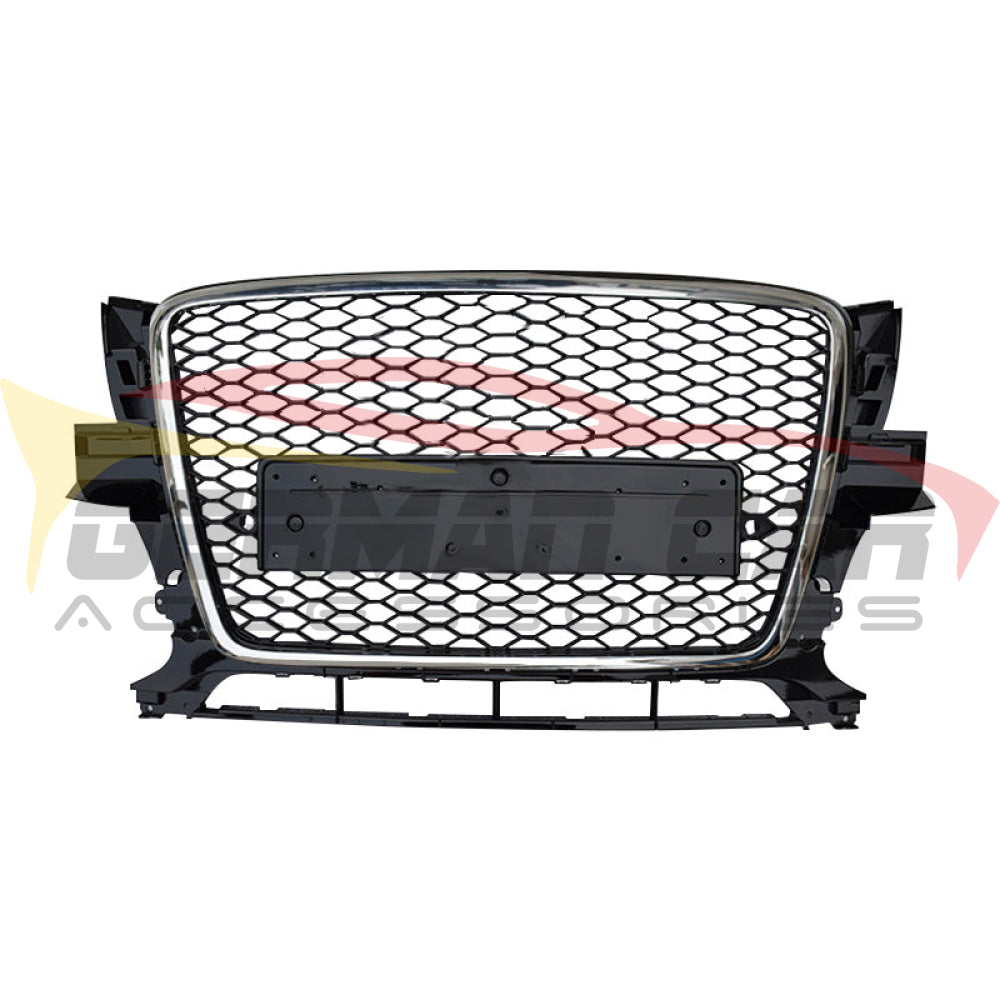 2009-2012 Audi Rsq5 Style Honeycomb Grille | B8 Q5 Chrome Silver Frame Black Mesh Front Grilles