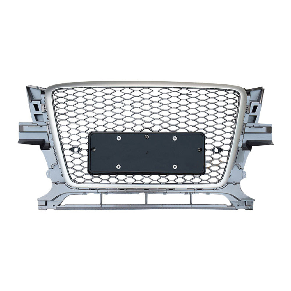 2009-2012 Audi Rsq5 Style Honeycomb Grille | B8 Q5 Silver Frame Mesh Front Grilles