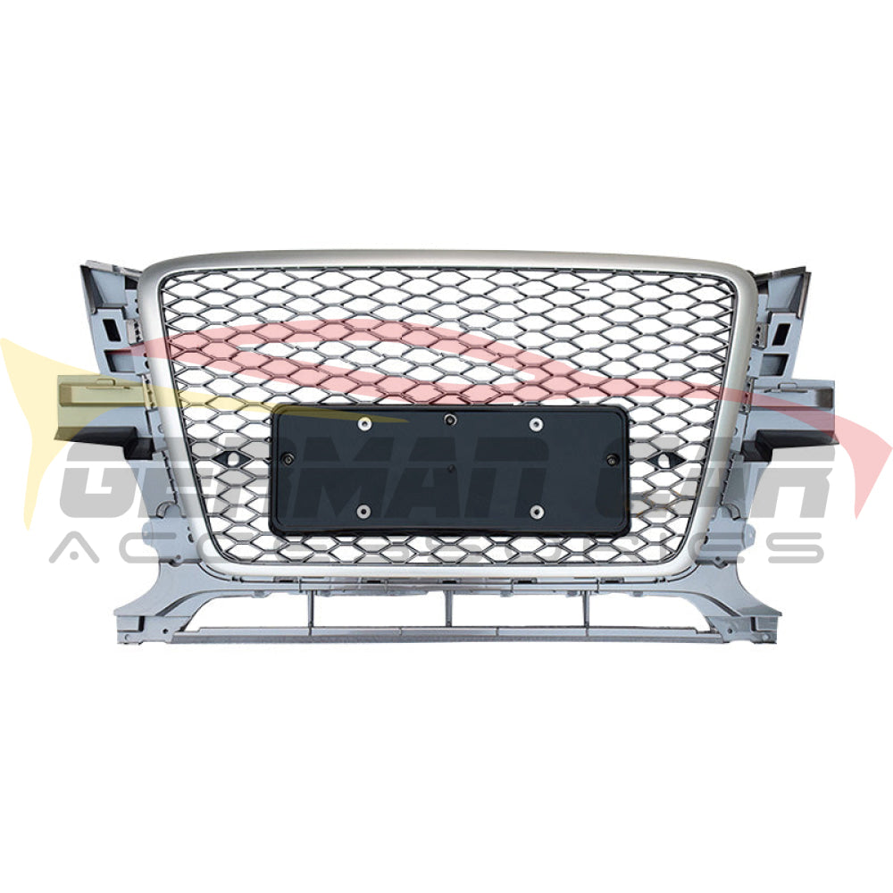 2009-2012 Audi Rsq5 Style Honeycomb Grille | B8 Q5 Silver Frame Mesh Front Grilles