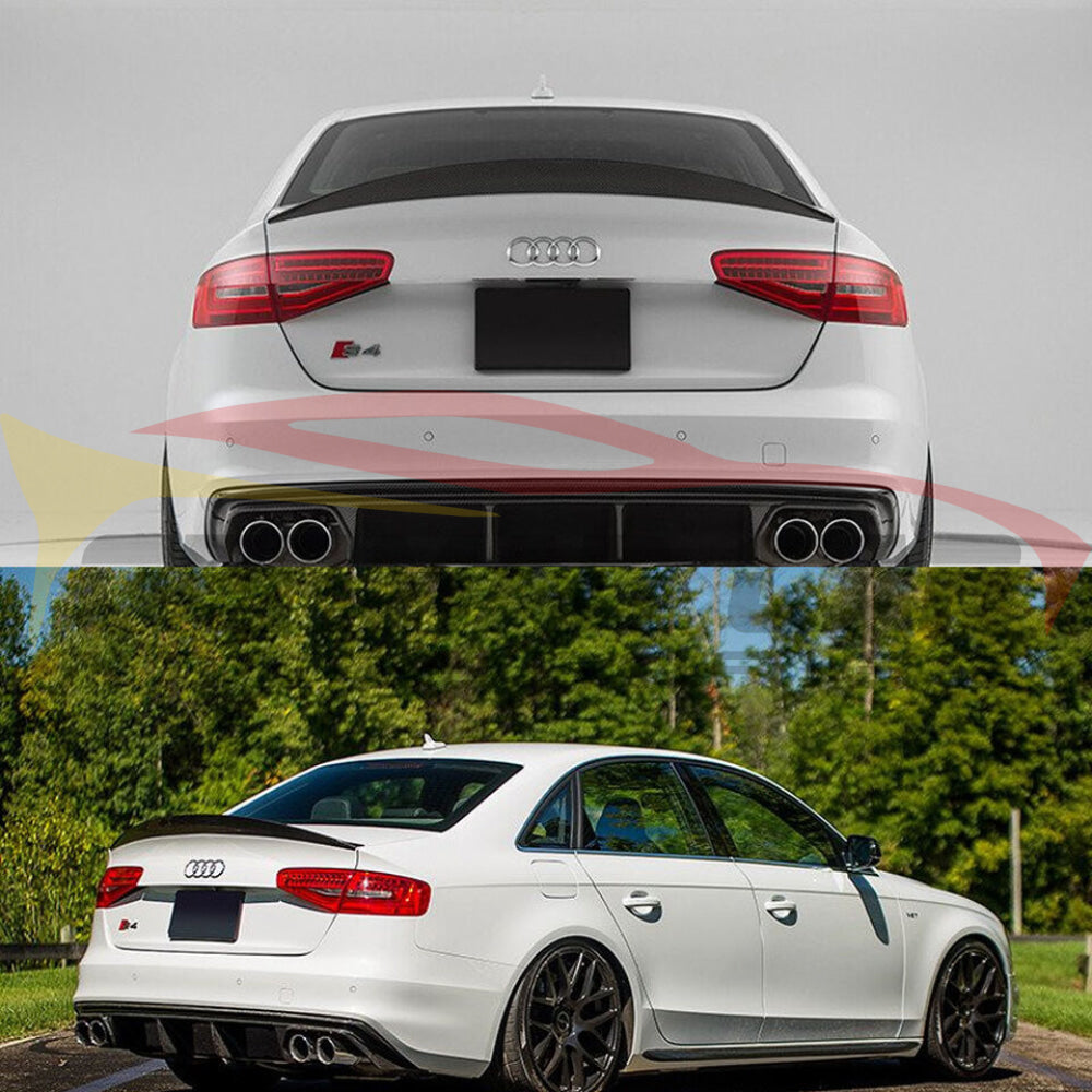 2009-2012 Audi S4 Ducktail Carbon Fiber Trunk Spoiler | B8 S4 Rear Trunk Spoilers