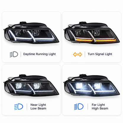 2009-2012 Audi A4/S4 Matrix Style LED Headlights | B8