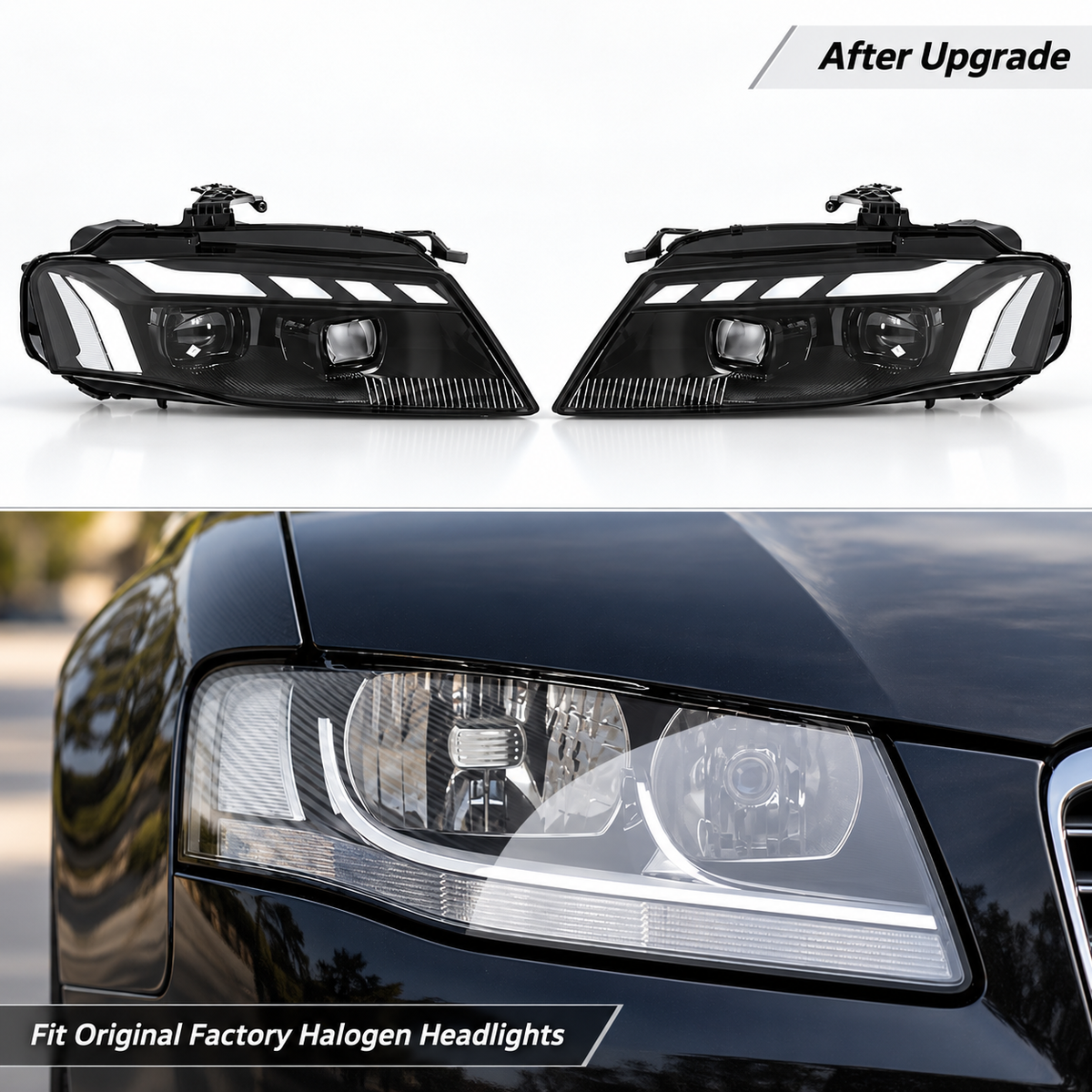 2009-2012 Audi A4/S4 RS5 Style LED Headlights | B8