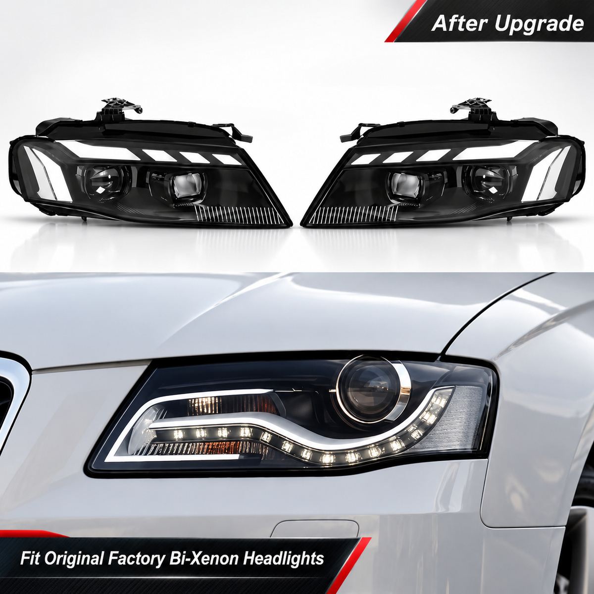 2009-2012 Audi A4/S4 RS5 Style LED Headlights | B8