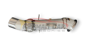 2015-2018 Bmw X5/X6 Front Race Pipes | F15/F16 Yes Heat Shield / Racing Downpipe (No Cat)