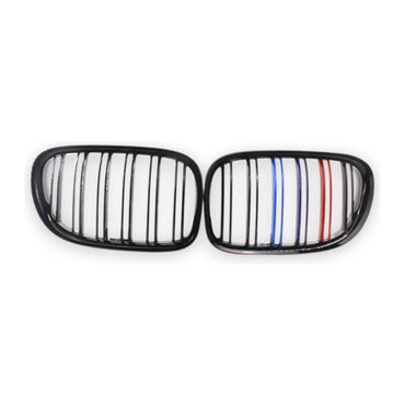 2009-2015 BMW 7-Series Kidney Grilles | F01/F02/F03/F04 Gloss Black with M Stripe Kidney Grilles