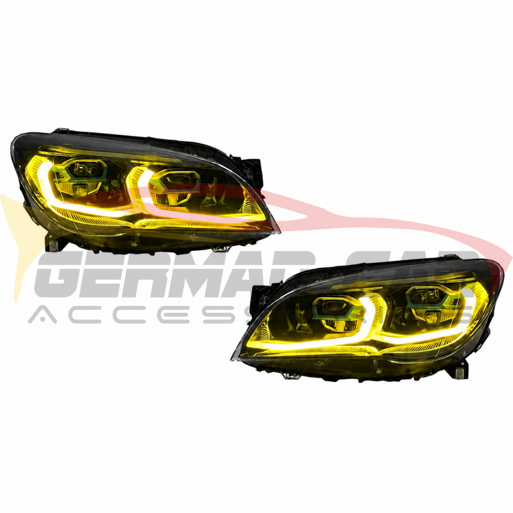 2009-2015 BMW 7-Series Yellow-White DRL G12 Style LED Headlights | F01/F02 - Headlights