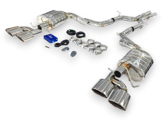 2009-2015 Mercedes C63 AMG Valved Sport Exhaust System | W204 Stainless Steel Exhaust / Chrome Tips Exhausts