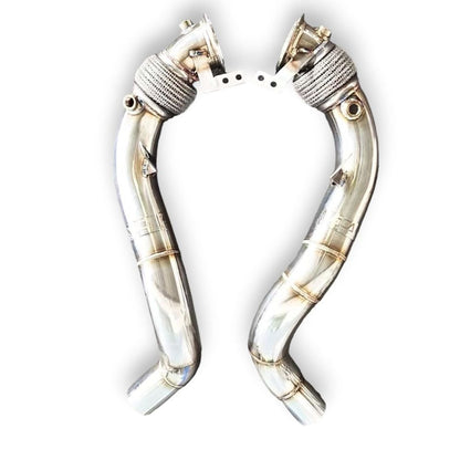 2015-2018 Bmw X5M/X6M Front Race Pipes | F85/F86 No Heat Shield / Racing Downpipe (No Cat)