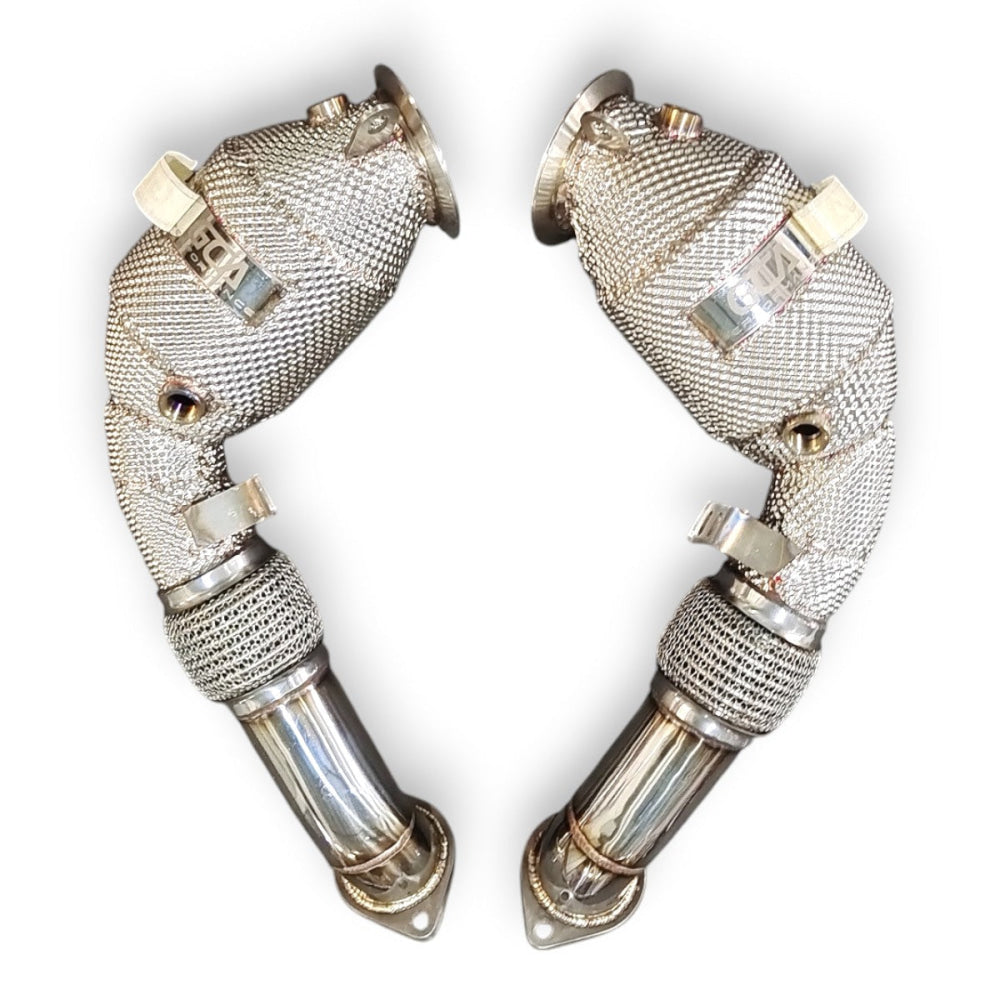 2010-2014 BMW X5M/X6M Downpipes | E70/E71 Yes Heat Shield / Racing Downpipe (No Cat) Downpipes