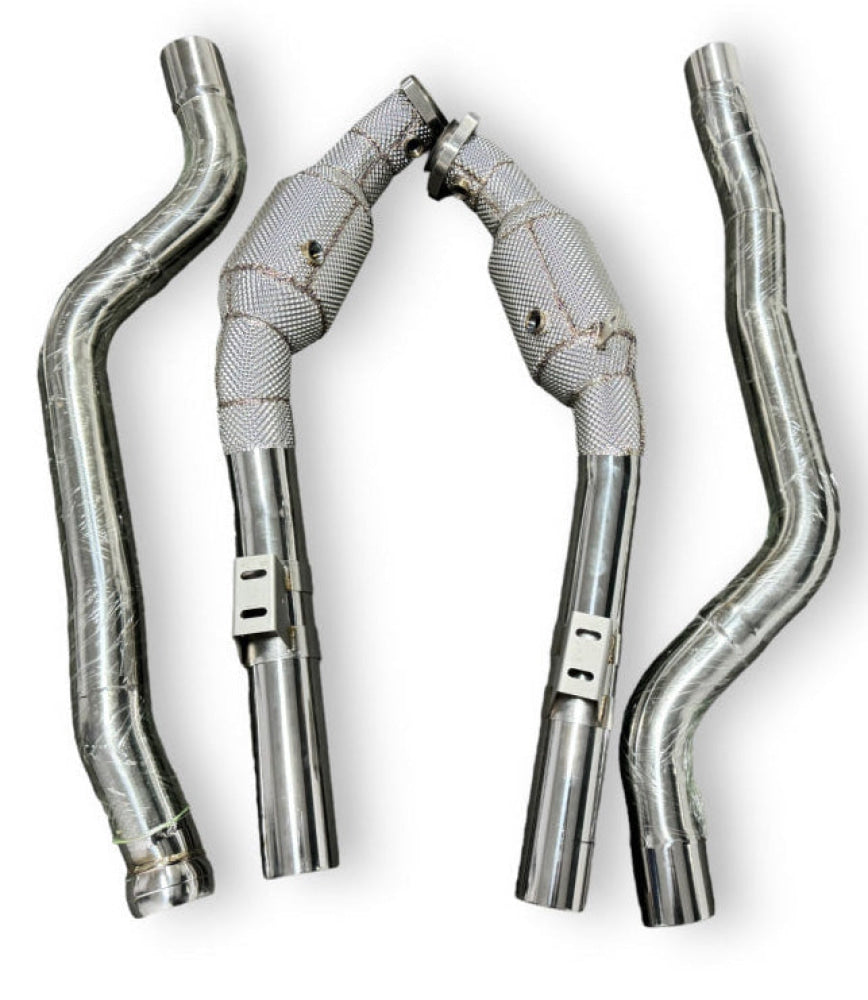 2012-2016 Mercedes E63 Amg Downpipes | W212 Yes Heat Shield / 200 Cell Euro 6 Sport High Flow Cat