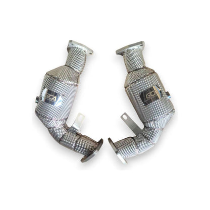2010-2015 Audi Q7 Test Pipes | 4L Q7 Yes Heat Shield / 200 Cell Euro 6 Sport High Flow Cat Downpipes