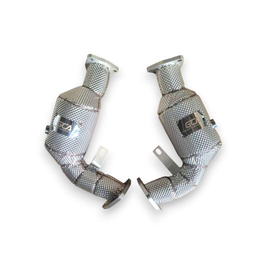 2010-2015 Audi Q7 Test Pipes | 4L Q7 Yes Heat Shield / 200 Cell Euro 6 Sport High Flow Cat Downpipes