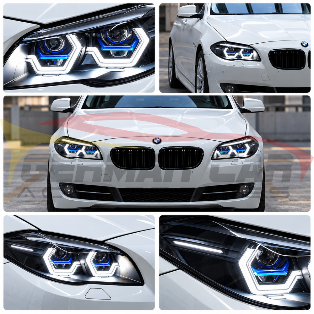 2011-2016 BMW M5/5-Series Yellow-White DRL Laser Style Headlights | F10 - Headlights