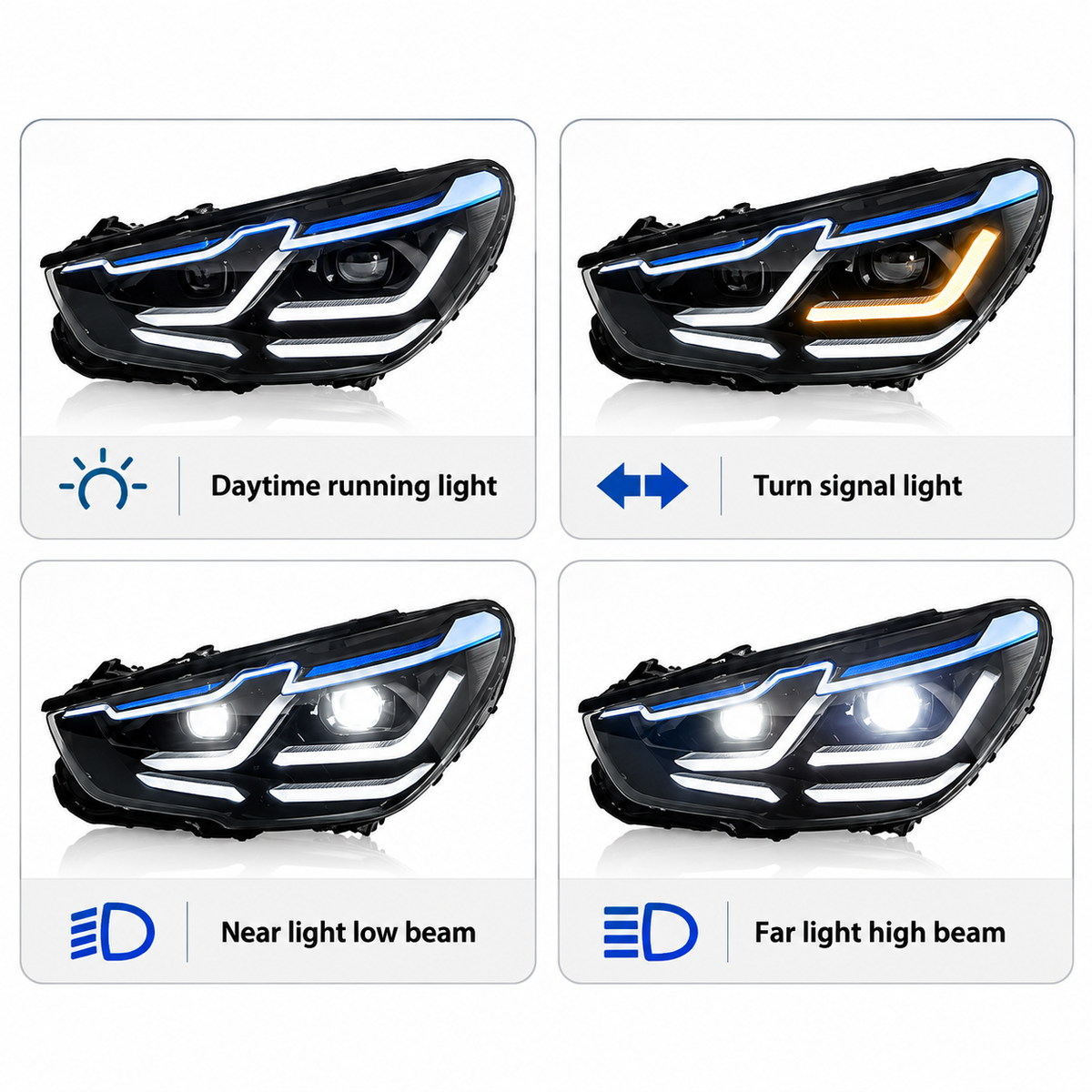 2010-2017 BMW 5-Series LCI Style LED Headlights | F07