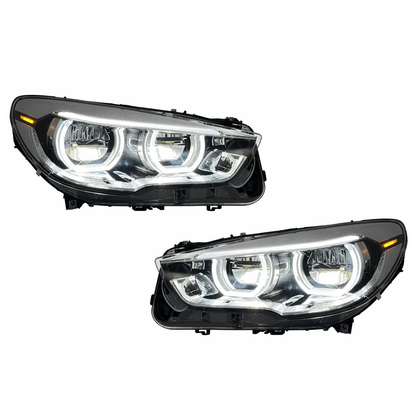 2010-2017 BMW 5-Series Yellow-White DRL LED Headlights | F07