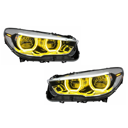 2010-2017 BMW 5-Series Yellow-White DRL LED Headlights | F07