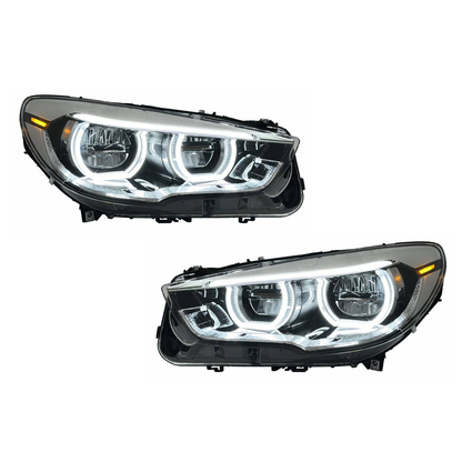 2010-2017 BMW 5-Series Yellow-White DRL LED Headlights | F07