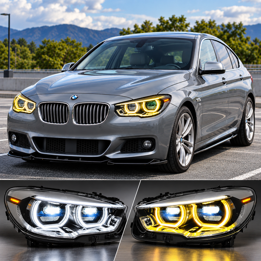 2010-2017 BMW 5-Series Yellow-White DRL LED Headlights | F07