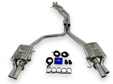 2010 - 2018 Audi A8 Valved Sport Exhaust System | D4 Stainless Steel / Chrome Tips