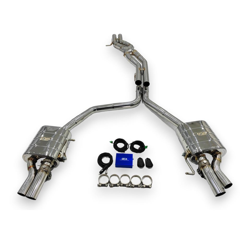 2010 - 2018 Audi A8 Valved Sport Exhaust System | D4 Stainless Steel / Chrome Tips