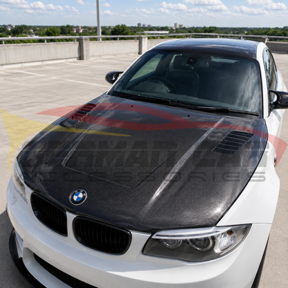 2011-2012 BMW 1M V Style Carbon Fiber Hood | E82/E88 - Front Hood