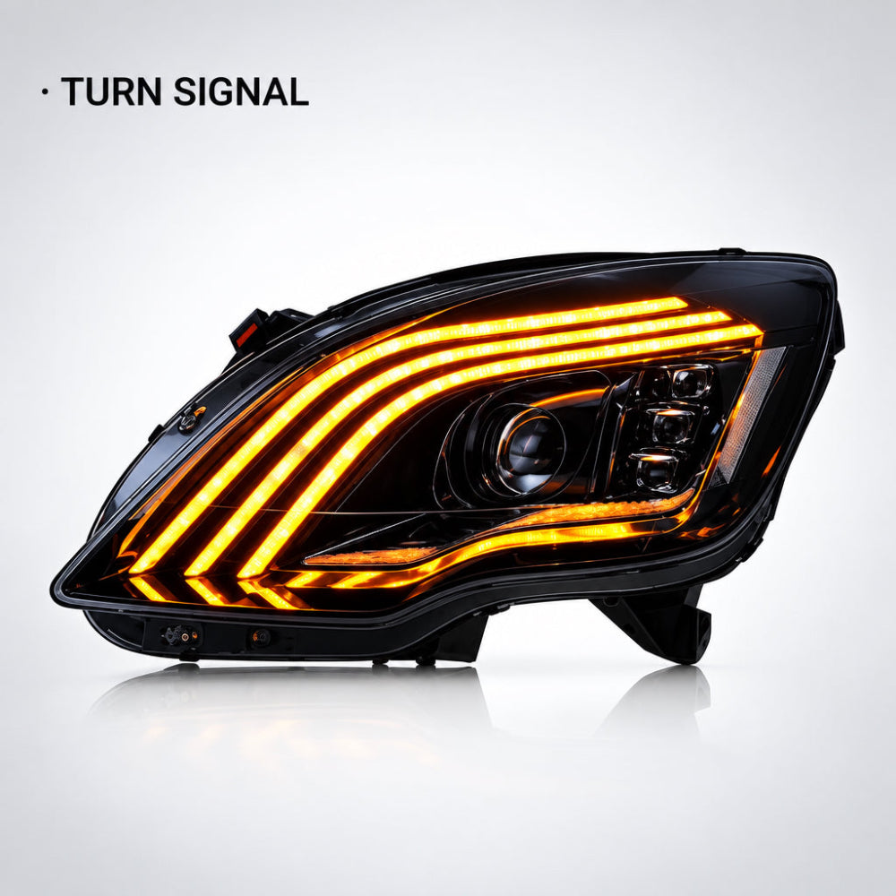 2011-2013 Mercedes-Benz R-Class Triple-Track Style LED Headlights | V251 Facelift